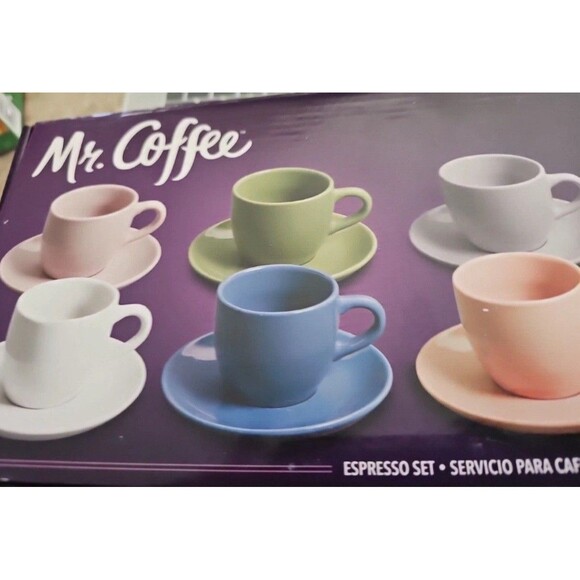 Mr. Coffee 97099-12 Espresso and Saucer Set, Tea time, Kids Play New with Box - Picture 3 of 9